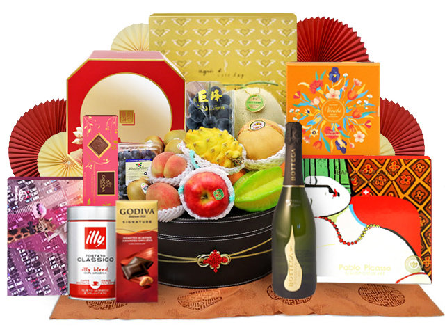 Mid-Autumn Gift Hamper - Mid Autumn Peninsula Moon Cake With Luxury Pastry Fruit Hamper FH180 - L76607702 Photo